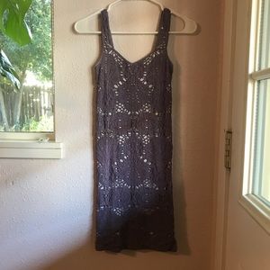 Intimately Free People Purple and White Lace Bodycon Mini Dress